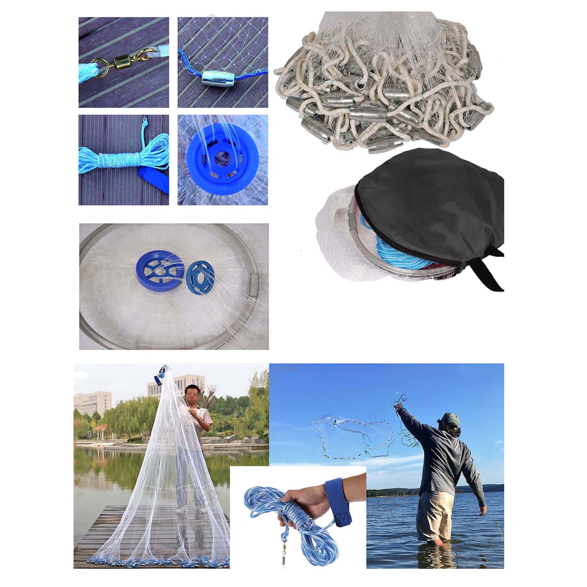 Miniatura 5 de Red De Lanzamiento Para Pesca De 210 Cm